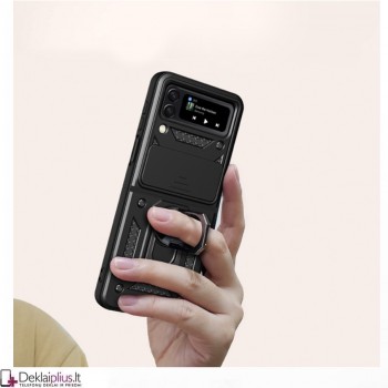 5in1 smūgiams atsparus dėklas su žiedu ir kameros apsauga (Samsung Z flip 3)